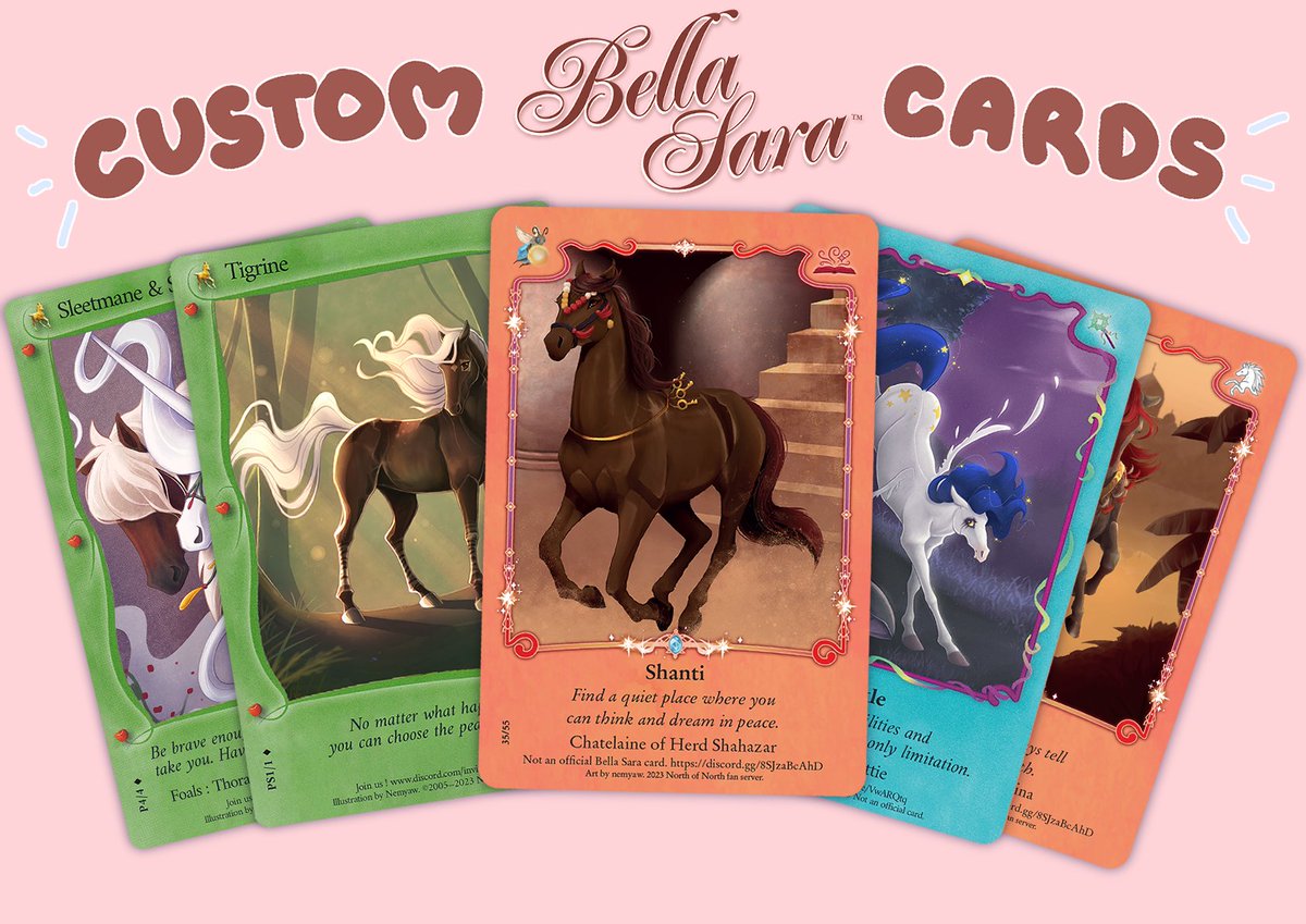 Have you ever wanted a custom card of your Bella Sara OC ? A card that you  could print at home and put in your binder next to your cherished  collection ?