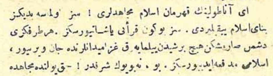 1921 Şeyh es-Seyyid Ahmed Senûsî:

"Ey Anadolu’nun kahraman İslâm mücâhidleri! Siz olmasaydınız binâ-yı İslâm yıkılırdı. Siz bugün Kur’ân’ı yaşatıyorsunuz. Her tarafınızı düşman sarmışken hiçbir şeyden yılmayarak gazâ meydanlarında can veriyor, İslâm’ı müdâfaa ediyorsunuz."