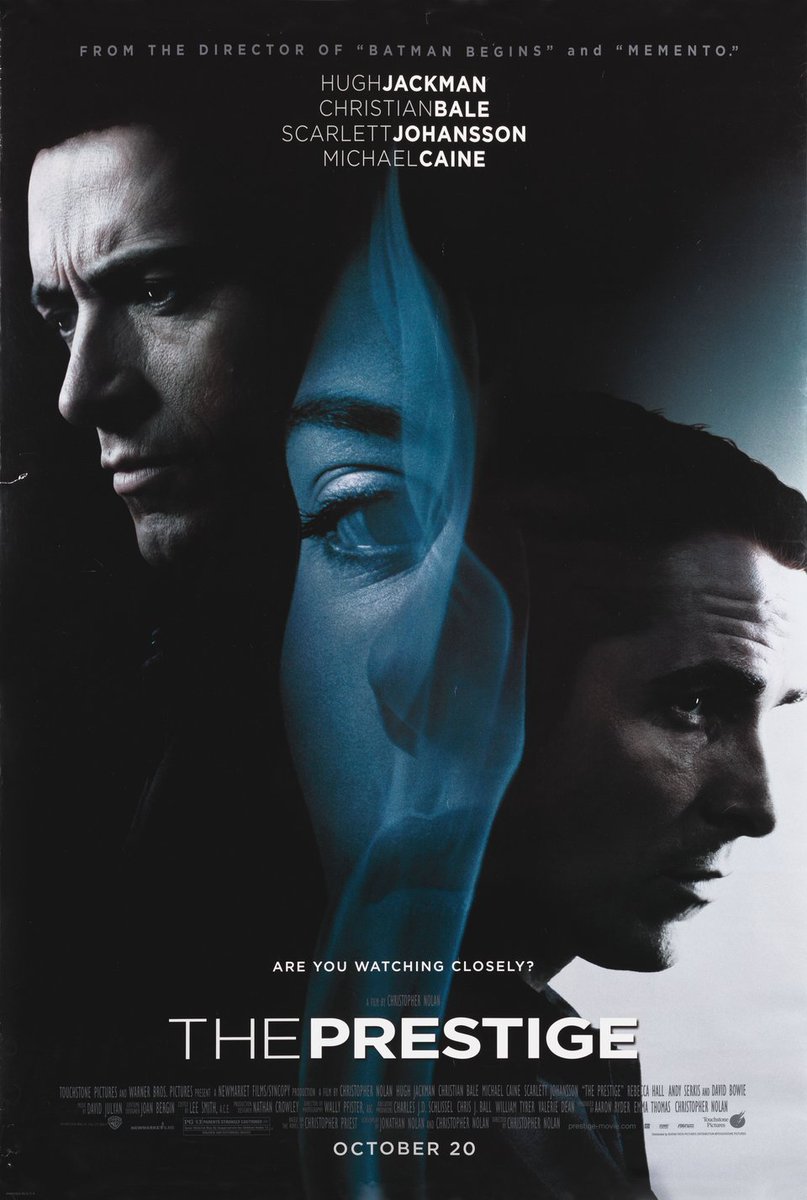 buttowskick17's tweet photo. 3. The Prestige (2006)
Nolan didn’t hide the twist. He showed it — you just didn’t know where to look.
The second watch turns illusion into tragedy.

“Are you watching closely?” https://t.co/AHk2wIUPU8