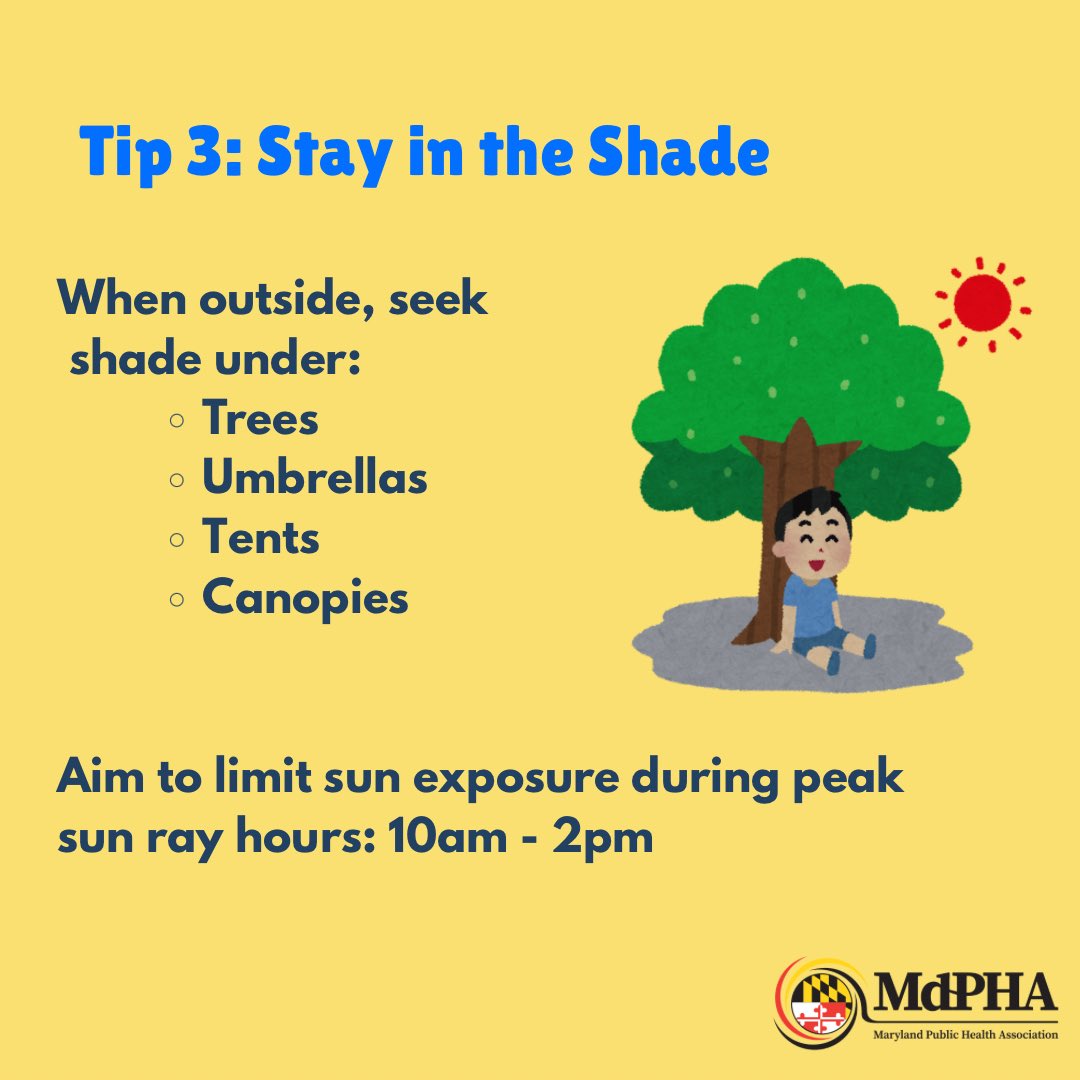 Md_PHA's tweet photo. Nearly 1 in 5 Americans will develop skin cancer in their lifetime, and UV exposure is the leading cause. Implement sun safety practices year-round to protect your skin and your health. Enjoy the sun, avoid the sun damage!☀️🏖️

#sunsafety #skincancerawareness #wearyoursunscreen https://t.co/a15V8O8UJT