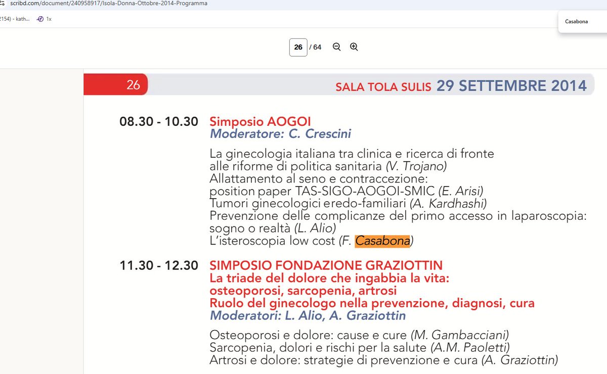 "L'isteroscopia low cost" - title of lecture given in 2014 by Dr Federico Casabona at the 2014 'Isola Donna' women's health congress.  Hmm.  Could this be the model for NHS no-anaesthesia hysteroscopy? Cheap and nasty - and patients too intimidated to complain?