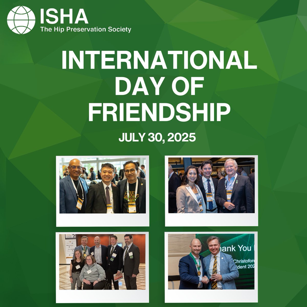 ISHA (@ishasociety) on Twitter photo This #WorldFriendshipDay, let’s celebrate the power of connection, kindness, and community. 💚
At ISHA, we’re more than professionals in hip preservation, we’re friends, collaborators, and advocates. 
ishasoc.net
#ISHA  #HipPreservation #HipArthroscopy This #WorldFriendshipDay, let’s celebrate the power of connection, kindness, and community. 💚
At ISHA, we’re more than professionals in hip preservation, we’re friends, collaborators, and advocates. 
ishasoc.net
#ISHA  #HipPreservation #HipArthroscopy