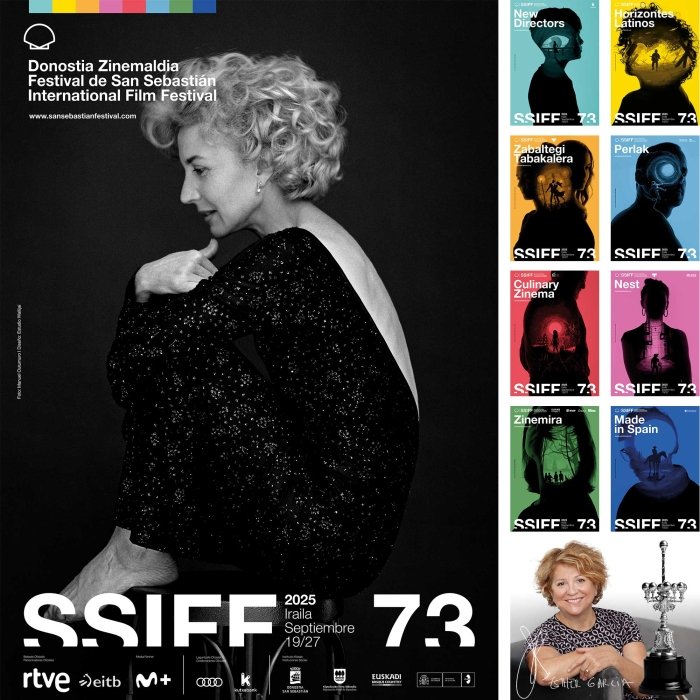 Marisa Paredes homenajeada en el <a href="/sansebastianfes/">Donostia Zinemaldia - Festival de San Sebastián</a> con el cartel de su 73ª edición. Hoy también se anuncia la entrega a Esther García de un Premio Donostia.