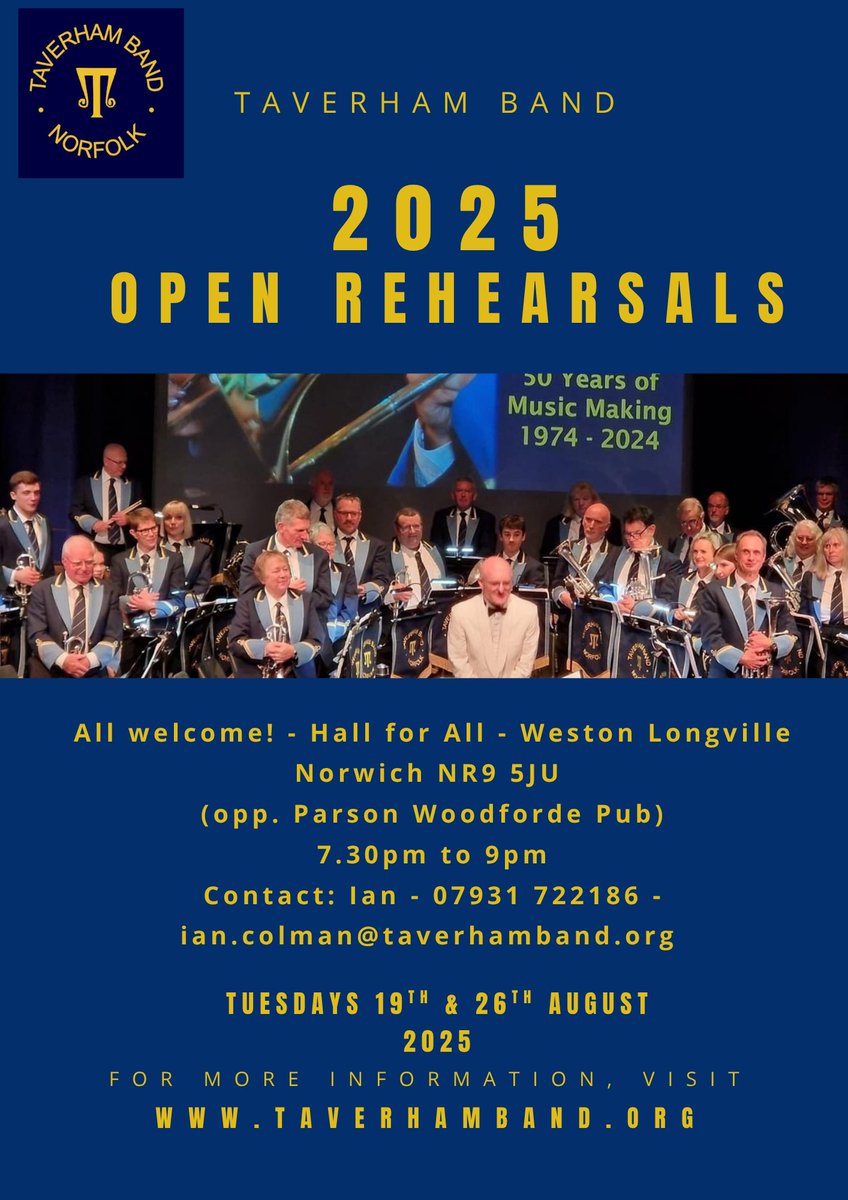 Open Rehearsals 19th and 26th August 2025!