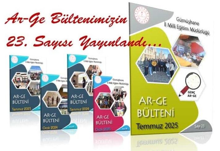 ARGE Bültenimizin 23.Sayısı Yayınlandı...
Detaylar için gumushanearge.meb.gov.tr/www/arge-bulte…