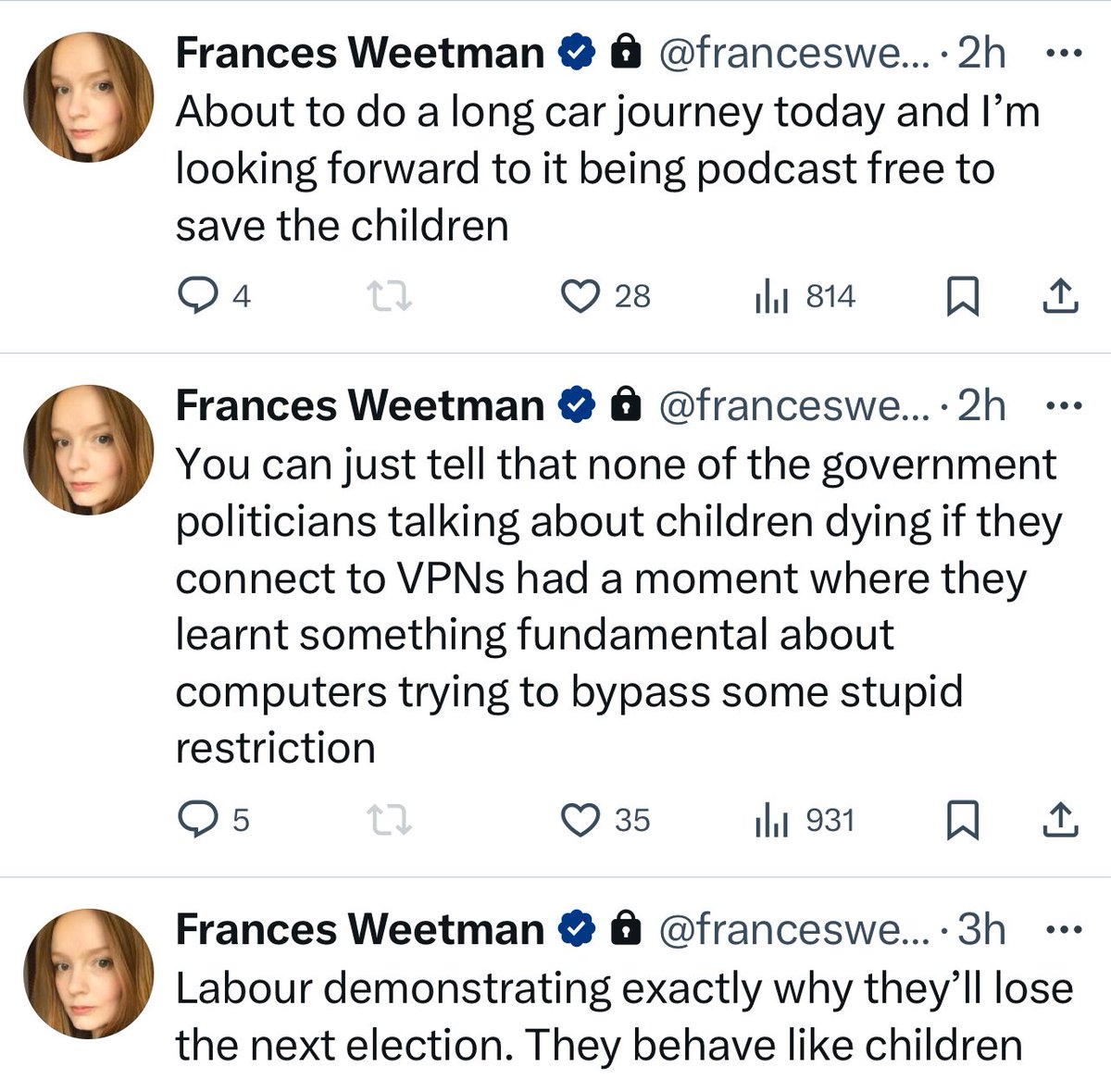 Three posts in a row all mentioning children, I’m calling it now, we have WeetoSpawn incoming