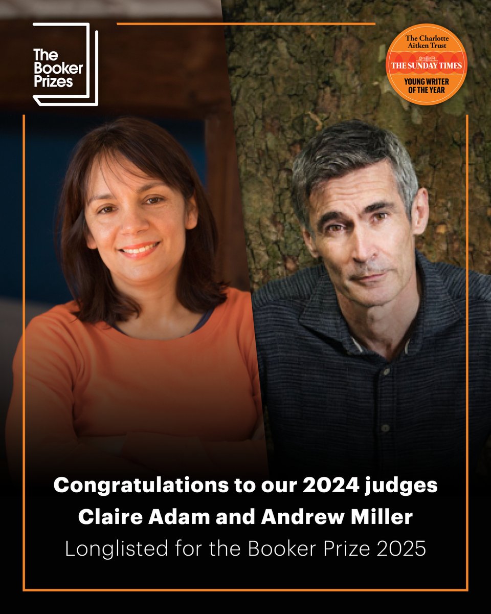 Young Writer Award (@youngwriteryear) on Twitter photo Congratulations to our 2024 judges <a href="/ClaireadamT/">@ClaireAdam_Trini</a> and Andrew Miller on being longlisted for the Booker Prize 2025 🎉
Submissions for the 2025 Sunday Times Young Writer of the Year Award are now open: youngwriteraward.com
#YoungWriterAward #BookerPrizes Congratulations to our 2024 judges <a href="/ClaireadamT/">@ClaireAdam_Trini</a> and Andrew Miller on being longlisted for the Booker Prize 2025 🎉
Submissions for the 2025 Sunday Times Young Writer of the Year Award are now open: youngwriteraward.com
#YoungWriterAward #BookerPrizes