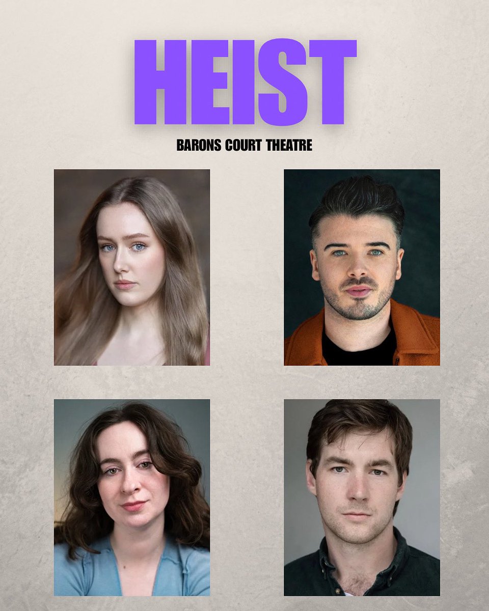 The HEIST CAST
LESS than a week away to our open🤩 Here is the Cast 

Lady B - Ana Canals  

The Kid - Joe Wright 

Sarah - Eimear Griffin 

Presenter - David Carter 

The balaclavas have been ironed and are ready for some craic
#Heist 5 -9 Aug <a href="/BaronsCourt_W14/">Barons Court Theatre</a> <a href="/CamdenFringe/">Camden Fringe</a>