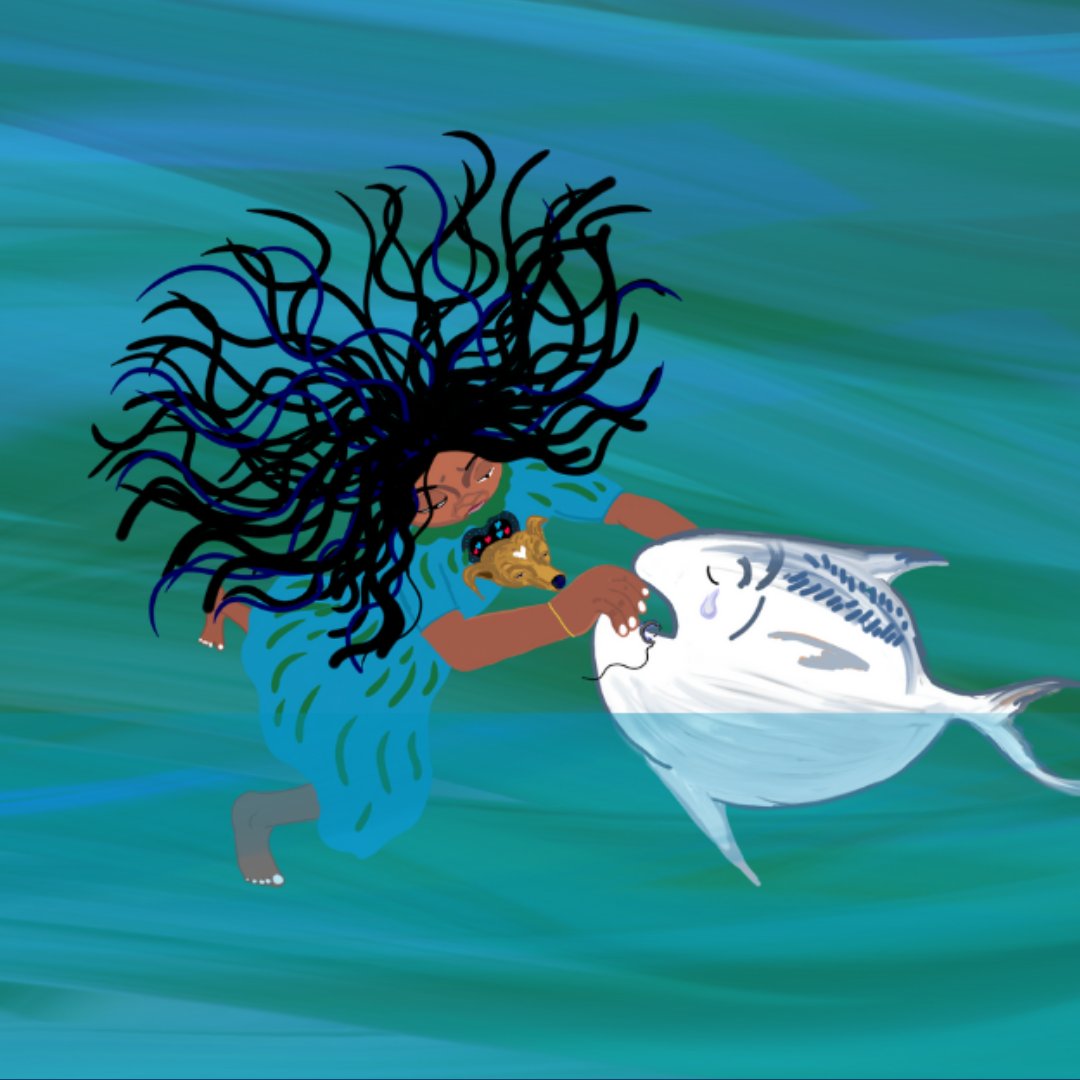 Btw, Devika ma'am included the bit about Kadalkutty Vaidyathi (Doctor) after being inspired from real life. Divers have freed sea animals from ghost nets or fish hooks, just like in the story. 
ഇത് കണ്ടു നോക്കൂ.
youtu.be/gajgFE8-8Lw?si…