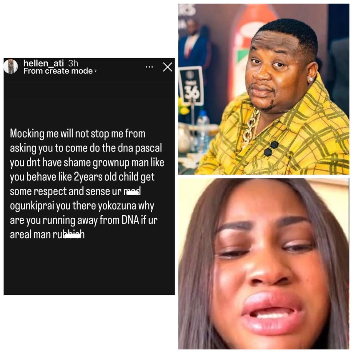 "Mocking me will not stop me from asking you to come do the DNA" - Hellen Ati responds to Cubana Chief Priest.

—-
Dede Koyin Isabella Igbos Mensan Gigi Dede Saka