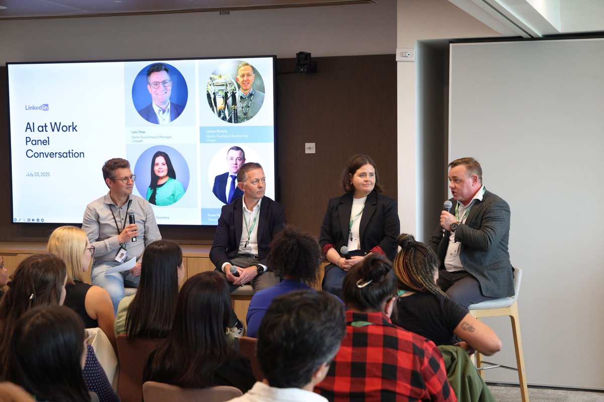 LinkedIn launched its AI coaches program. Our very own Rossa Mullally engaged in a panel discussion. Key takeaways:
-Use AI to draft CVs, but personalize it.
-Highlight communication, collaboration, &amp; experiences.
-Show you've used AI in past roles.
Thanks LinkedIn for having us.