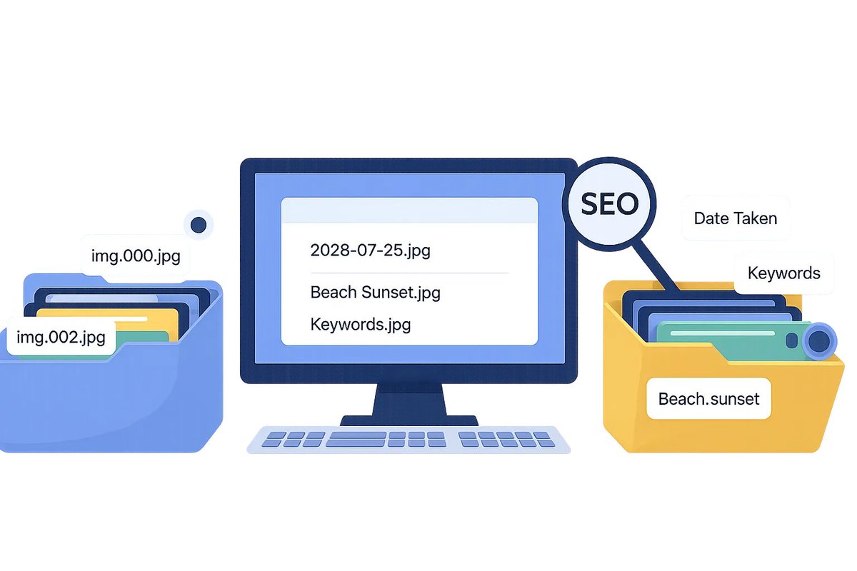 Transform "IMG_0001.jpg" into SEO-friendly filenames using hidden metadata!
New guide shows how to batch rename files with EXIF, IPTC &amp; DICOM data - perfect for photographers, e-commerce &amp; healthcare teams.
howto.reaconverter.com/how-to-batch-r…
#FileManagement #Productivity