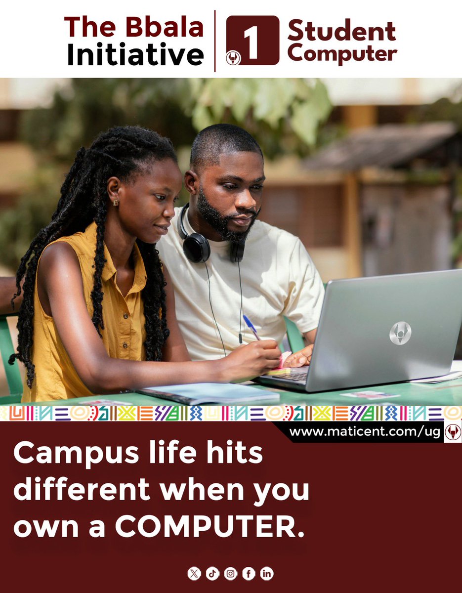 Own a computer and unlock new possibilities. Learn more about The Bbala Initiative's 1 Student Computer program: maticent.com/ug #TheBbalaInitiative #1StudentComputer