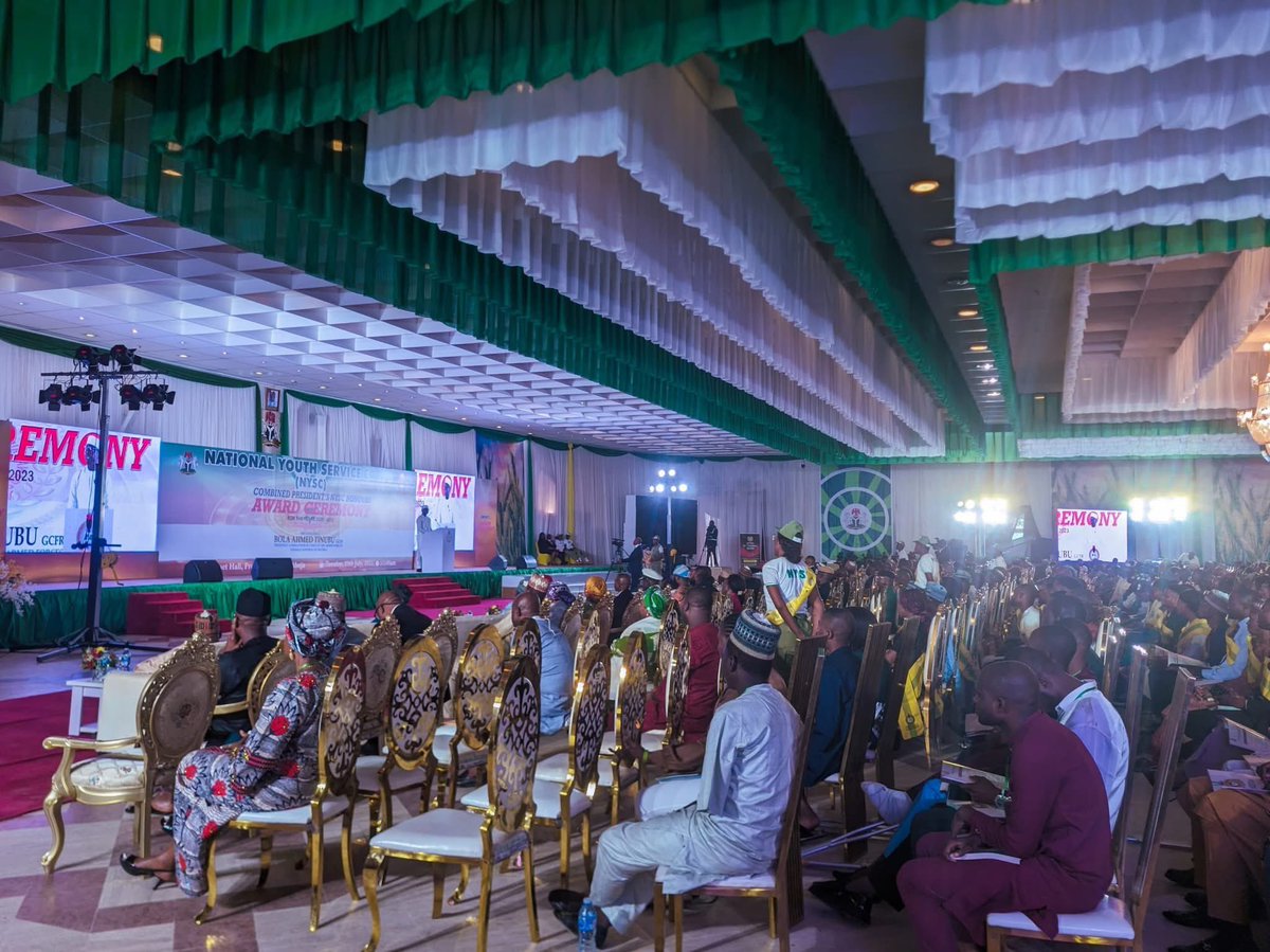 I had the privilege of representing our amiable Governor, His Excellency, Dr. Lucky Orimisan Aiyedatiwa (<a href="/LuckyAiyedatiwa/">Lucky Orimisan Aiyedatiwa</a>), at the NYSC Honours Award Ceremony held at the Banquet Hall of the Presidential Villa, Abuja yesterday.