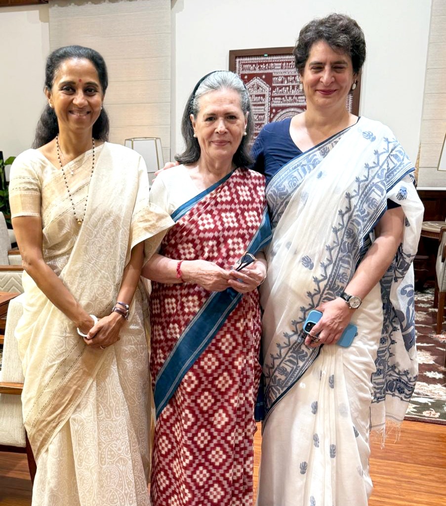 Always such a pleasure meeting Hon. Sonia Gandhi ji and Priyanka Gandhi Vadra ji!