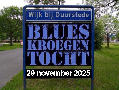 Blueskroegentocht 2025 met Bas Paardekooper, Richville, Ruben Hoeke Band, The Blueskings, Thin Line, the Vaults, The Square Keys, Mr. Moan, Herbie Blues, Janne Timmer, Blame it on Vinnie en Five Dollar Shake. Zaterdag 29 november 14.30-01.00 uur. Toegang Gratis. Noteer alvast!