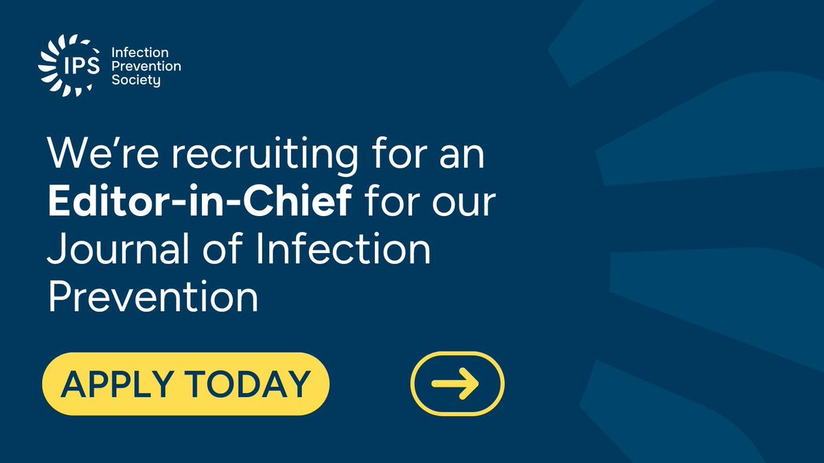 📝 We're looking for the next Editor-in-Chief for the Journal of Infection Prevention (JIP)! If you're passionate about #InfectioPrevention, publishing, and shaping the future of the field, this leadership role could be for you.  

💻 Apply by 10 August: ips.uk.net/ips-seeks-new-…