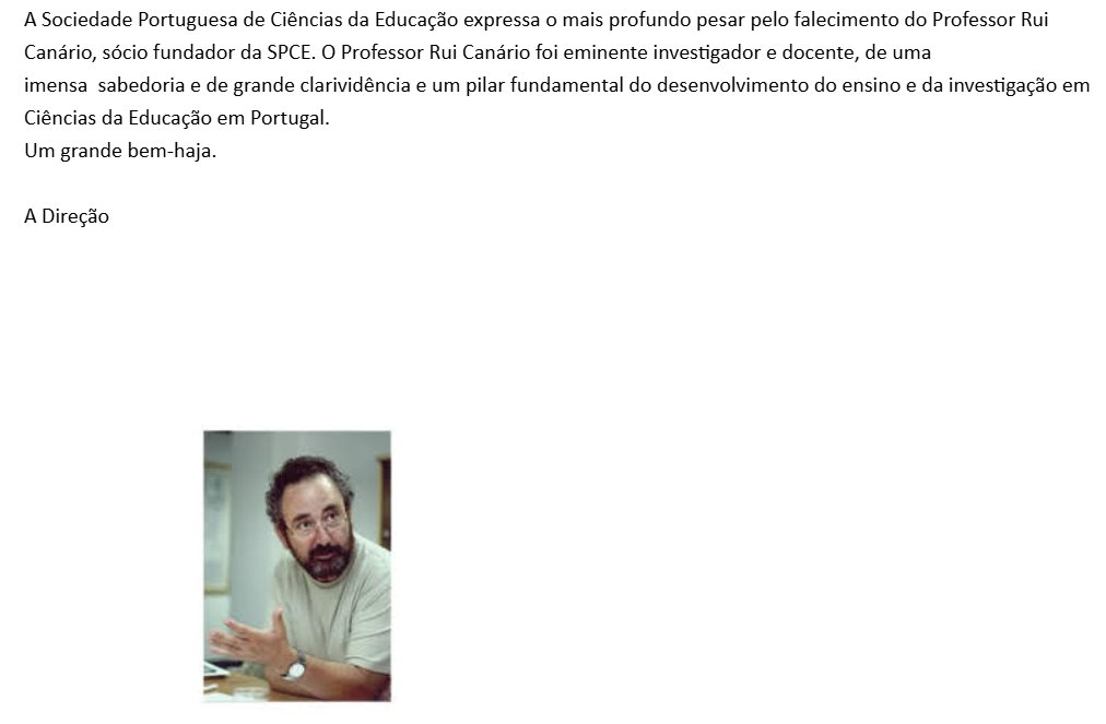 A SPCE expressa o mais profundo pesar pelo falecimento do Professor Rui Canário, sócio fundador da SPCE.