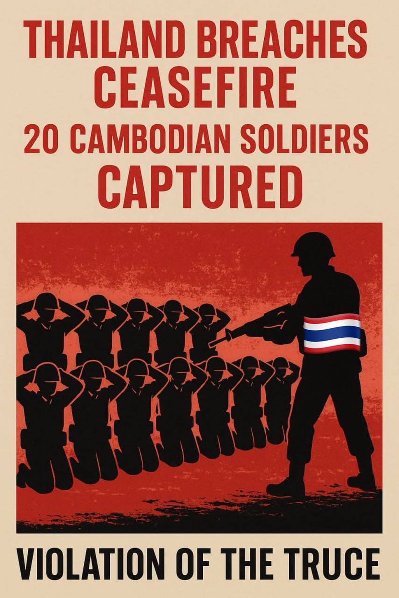 Jing_jing544's tweet image. Handshake turned into handcuffs—Cambodian soldiers detained by Thai army right after ceasefire began.

Justice for Cambodia 🇰🇭 

International Justice For Khmer 

#ExposeThailandLies