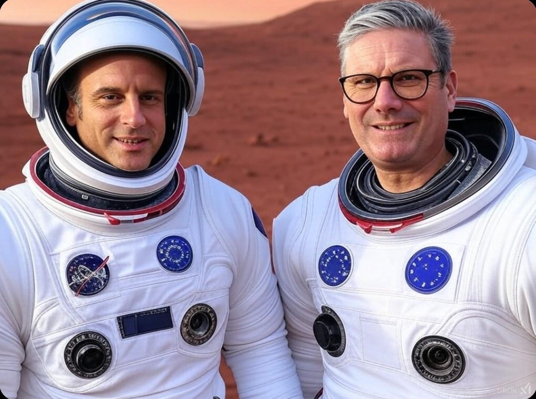 🚨 Breaking: <a href="/elonmusk/">Elon Musk</a> announced that Keir Starmer and Emmanuel Macron will be the first two humans he will send to Mars