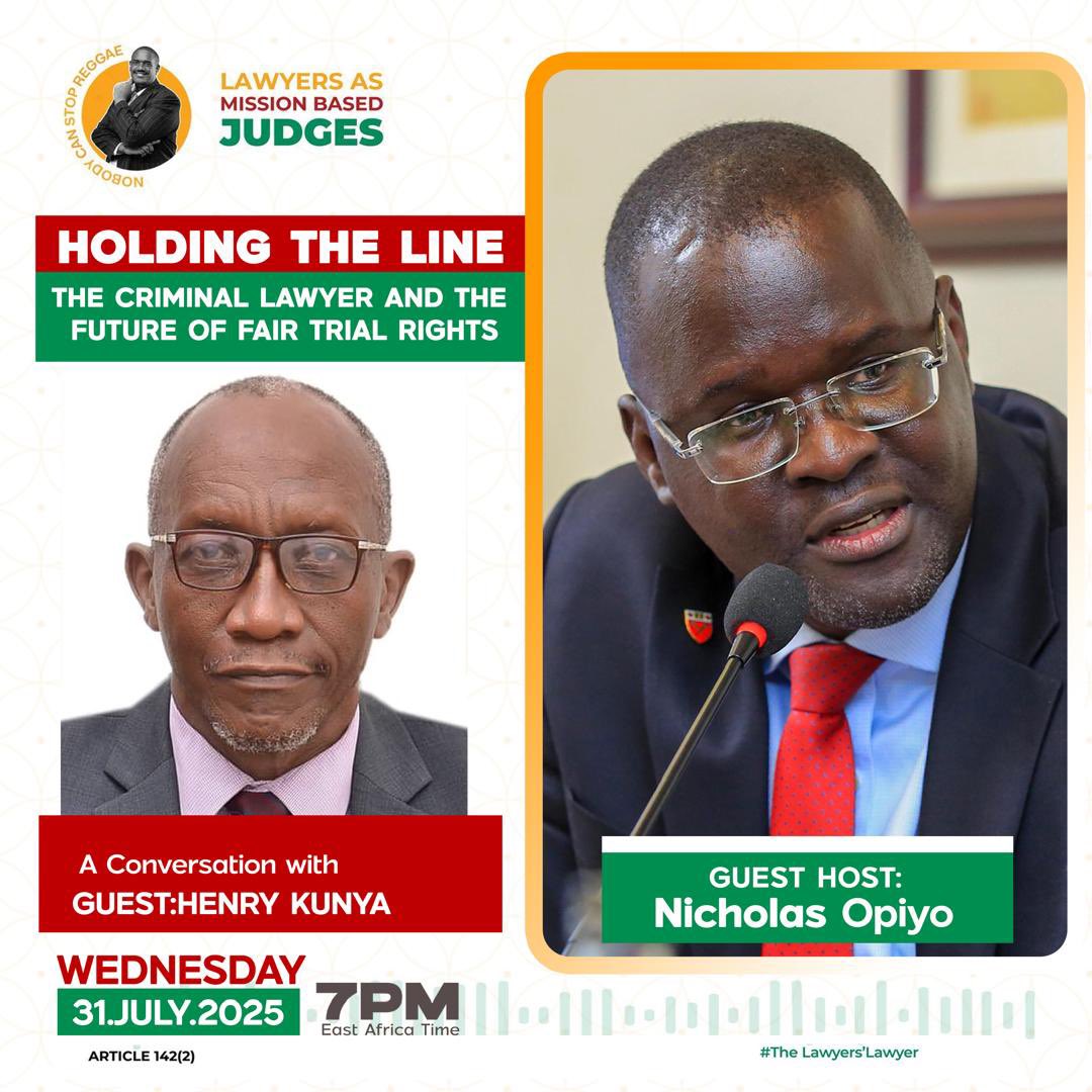 Alfred Muyaaka (@muyaakaalfred) on Twitter photo 🎙️ Today, we have a special GUEST host, <a href="/nickopiyo/">Nicholas Opiyo (Pronouns He/Him)</a> , leading a powerful conversation with an award-winning criminal law guru, a passionate teacher and mentor who has been on the Roll of Advocates since 1988. Don’t miss this inspiring session with Mr. Henry Kunya, a towering 🎙️ Today, we have a special GUEST host, <a href="/nickopiyo/">Nicholas Opiyo (Pronouns He/Him)</a> , leading a powerful conversation with an award-winning criminal law guru, a passionate teacher and mentor who has been on the Roll of Advocates since 1988. Don’t miss this inspiring session with Mr. Henry Kunya, a towering
