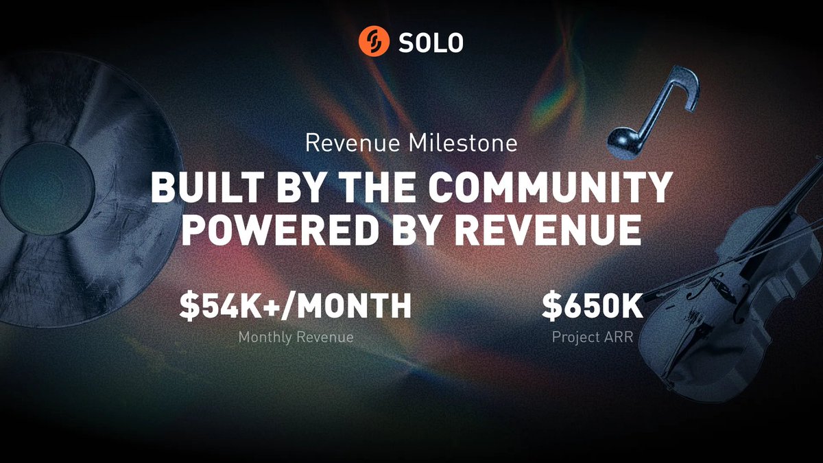 Built by creators. Fueled by fans.

SOLO is generating $54K+ in monthly revenue, with an annual run rate of $650K.

AI-native entertainment is scaling with real users, real value, and real momentum.

Visit our dashboard here: dune.com/soloai/soloai