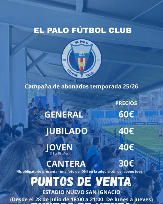 El Palo FC, arranca la campaña de abonados 2025/2026 - nuevofutbol.com/2025/07/el-pal…