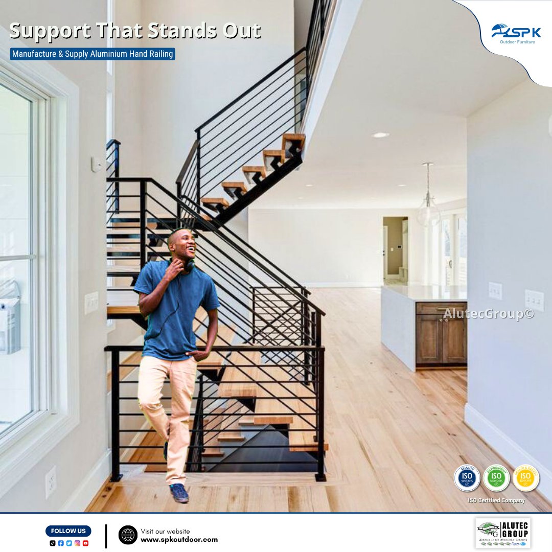AlutecGroup's tweet image. Define your pathway, elevate your space. SPK Outdoor Furniture Handrails bring you support that stands out, making a bold statement in your outdoor design. 📱 Call 076 138 7452 or visit spkoutdoor.com to upgrade today! 🇱🇰 #Alutec #AluminumHandrails #spkdesign