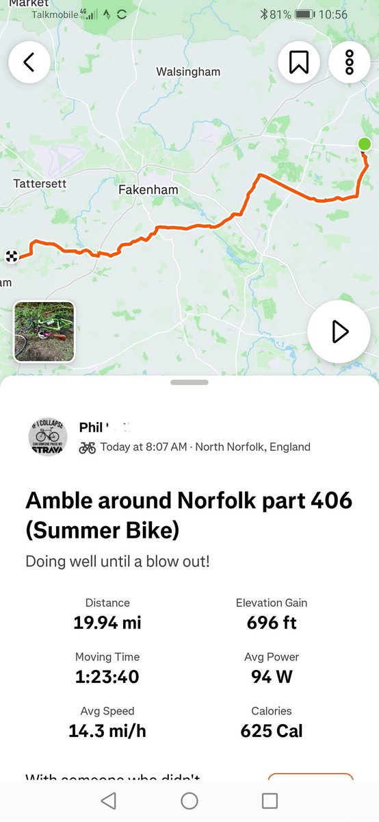 HarriermanPhil's tweet photo. Life was sweet until a blow out forced the emergency teams to spring into action (wife and bro). Think I'll ditch #tubeless and revert to old school inner tubes. Only pride hurt, so no issues https://t.co/P4De4xq8Aa