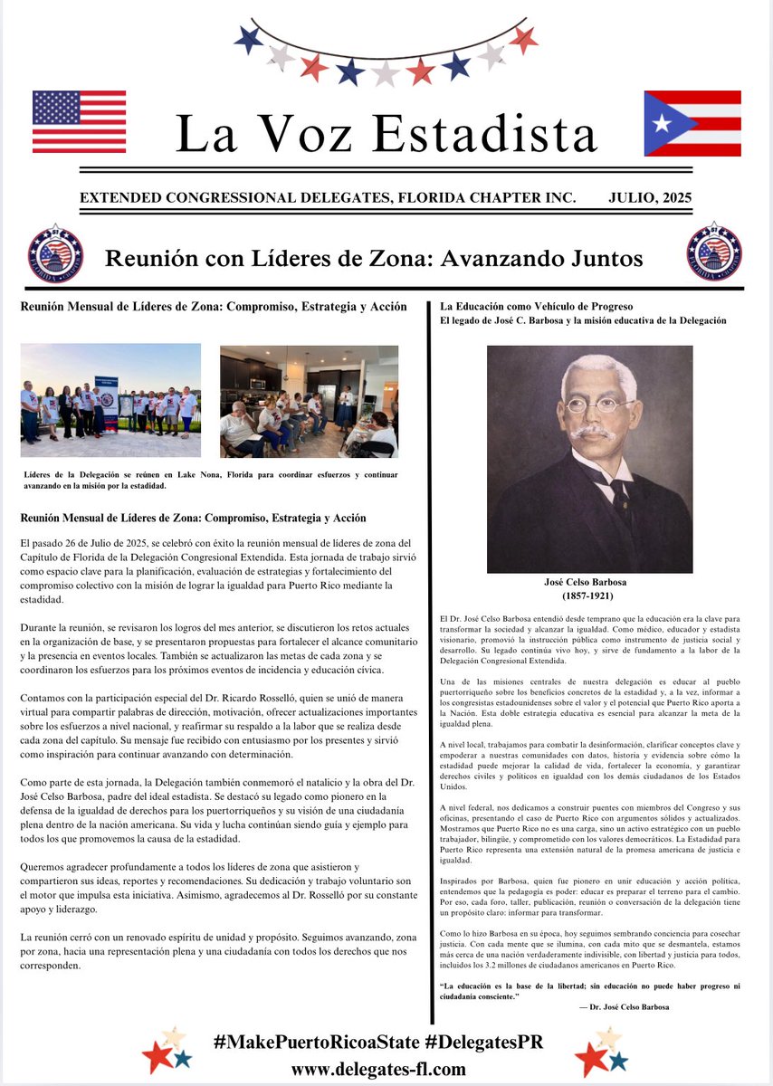 Ya está disponible el boletín de Julio!
#statehoodnow #makeprastate