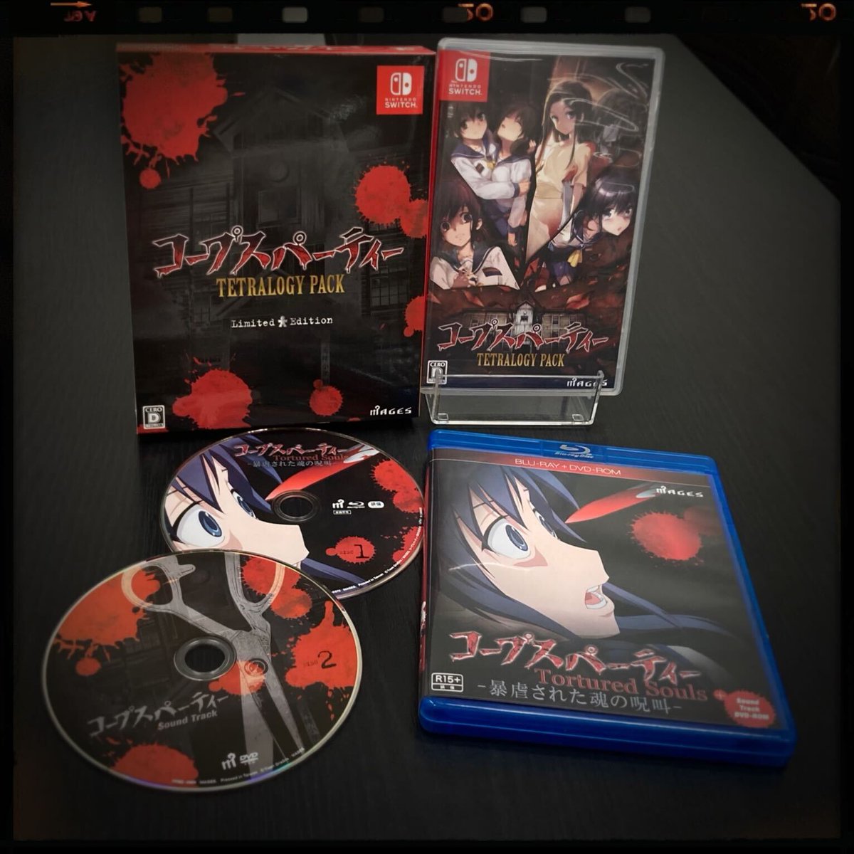 ／
Nintendo Switch™
『コープスパーティー TETRALOGY PACK』
発売まであと1週間！
＼

商品サンプルが到着✨
限定版には全4話のOVAと、
全97曲のBGMを収録したDVD-ROMが付属する
とっても豪華なセットになっています！
ぜひお買い逃がしなく❣

corpse.jp/tetralogypack/
#コープスパーティー