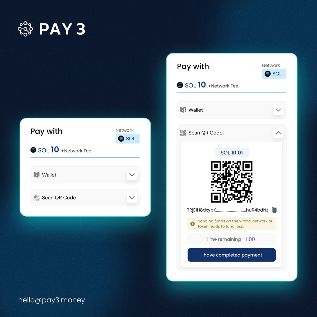 As <a href="/solana/">Solana</a> continues to dominate with lightning-fast block times and near-zero fees, Pay3 brings seamless SOL pay-in support to businesses across:
- Digital marketplaces &amp; gaming
- Remittance &amp; FX platforms
- Travel &amp; ticketing apps
- Creator &amp; NFT ecosystems

With a single