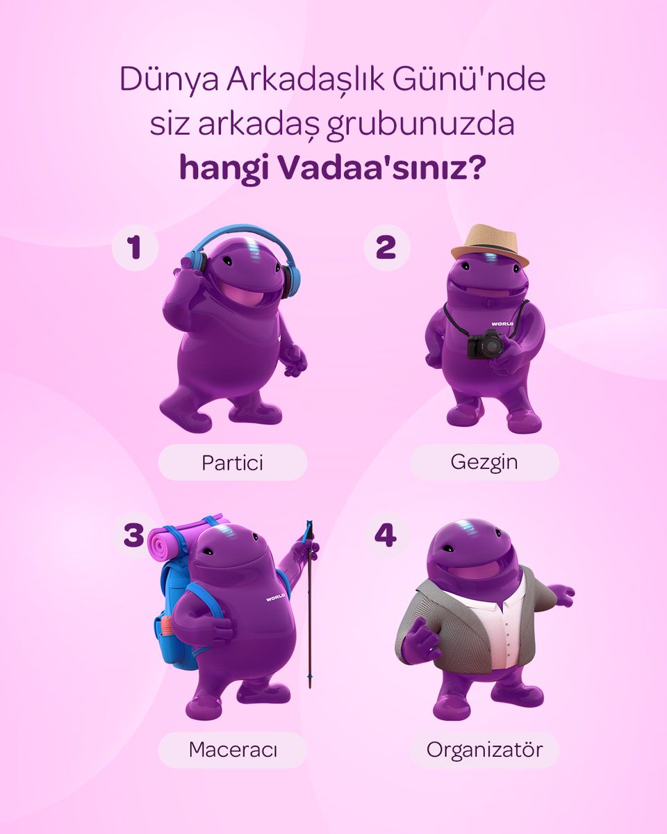Siz arkadaş grubunda hangi karaktersiniz? 
Aşağıya yazın! 👇💜

#YapıKrediWorld #DünyaArkadaşlıkGünü