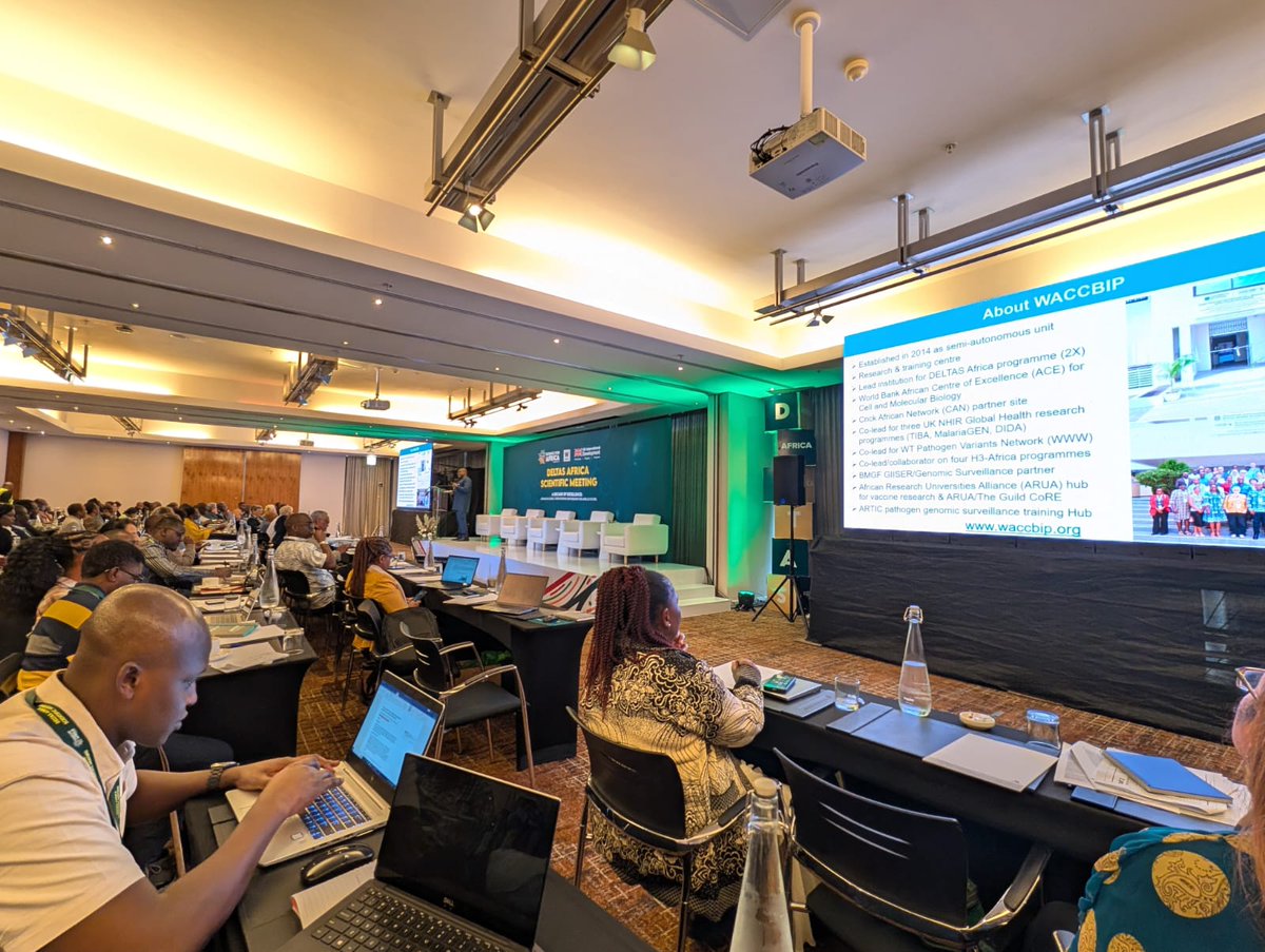 Prof. Gordon Awandare, Founding Director of <a href="/WACCBIP_UG/">WACCBIP</a>, takes his turn to address participants on the successes chalked by WACCBIP over the past 10 years under the DELTAS Africa programme.