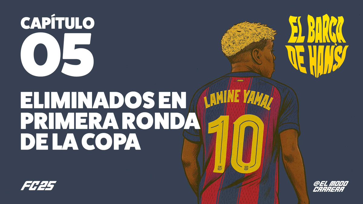 elmodocarrera's tweet photo. EL BARÇA DE HANSI. CAP. 5 #FC25 #ModoCarrera 

Primera ronda de Copa del Rey, eliminados. Se complica la continuidad de Hansi. 

https://t.co/okZUsNcOu4 https://t.co/Dn1pCMU3hQ