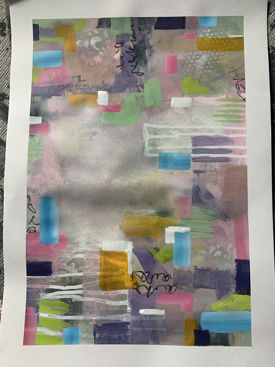 Set myself the challenge of painting abstract using only primary colours, black and white. This is the result 🔴🟡🔵⚫️⚪️