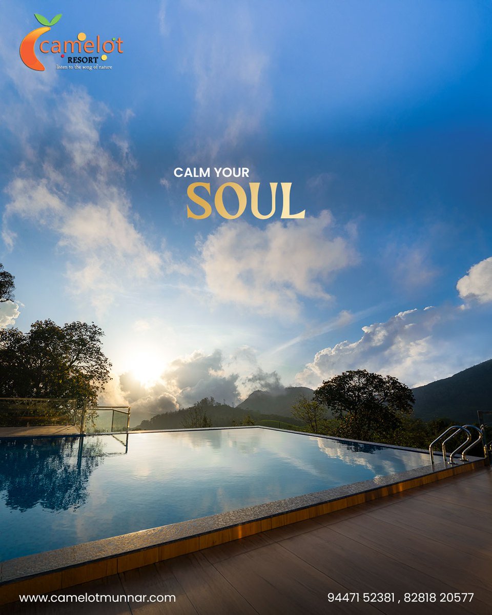 ResortCamelot's tweet image. Let the sky be your ceiling &amp;amp; the silence be your song Camelot Resort, Munnar — where every sunrise whispers peace into your soul ✨

Camelot Resorts Munnar
camelotmunnar.com
CALL US: +91 9447152381, +91 8281820577

#CamelotResort #CalmYourSoul #MunnarResorts #InfinityPool