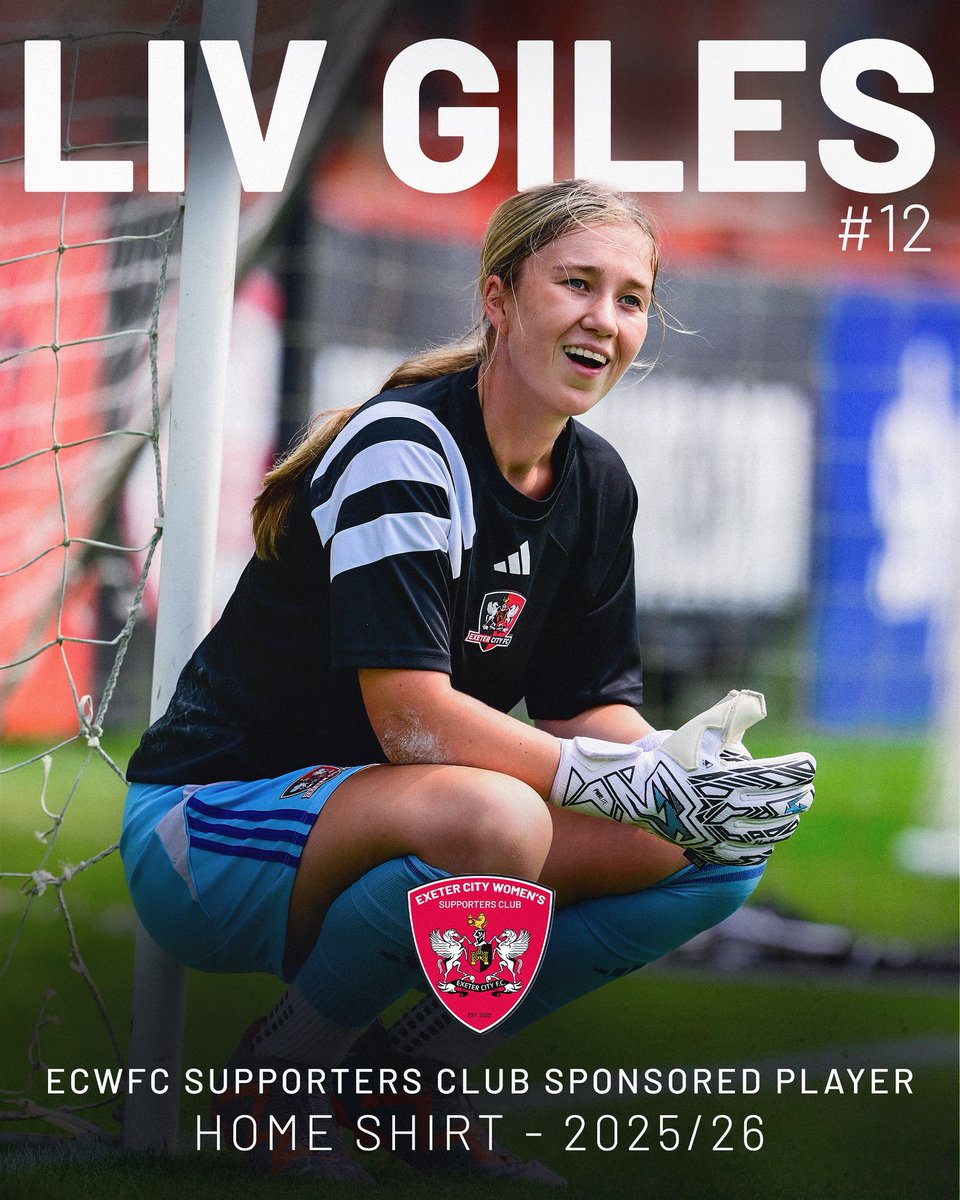 ✨ YOU voted, and WE listened! ✨

We’re excited to announce that we, the Exeter City Women Supporters Club will be sponsoring Olivia Giles’ home shirt for the upcoming season! ❤️🤍

Your support made it happen — and we can’t wait to cheer Liv and the team on this season 🙌