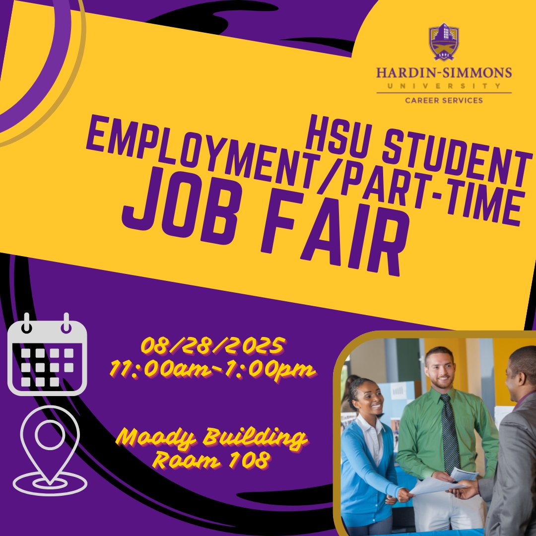 HSU STUDENTS: Get paid AND keep your social life!
Mark your Calendar!  Part-Time Job Fair: 
Aug 28, 11am-1pm 
📍 Moody 108
Flexible employers who actually GET student life ✨
Bye bye ramen budget! 👋
#HSUJobs #GetPaid #StudentLife