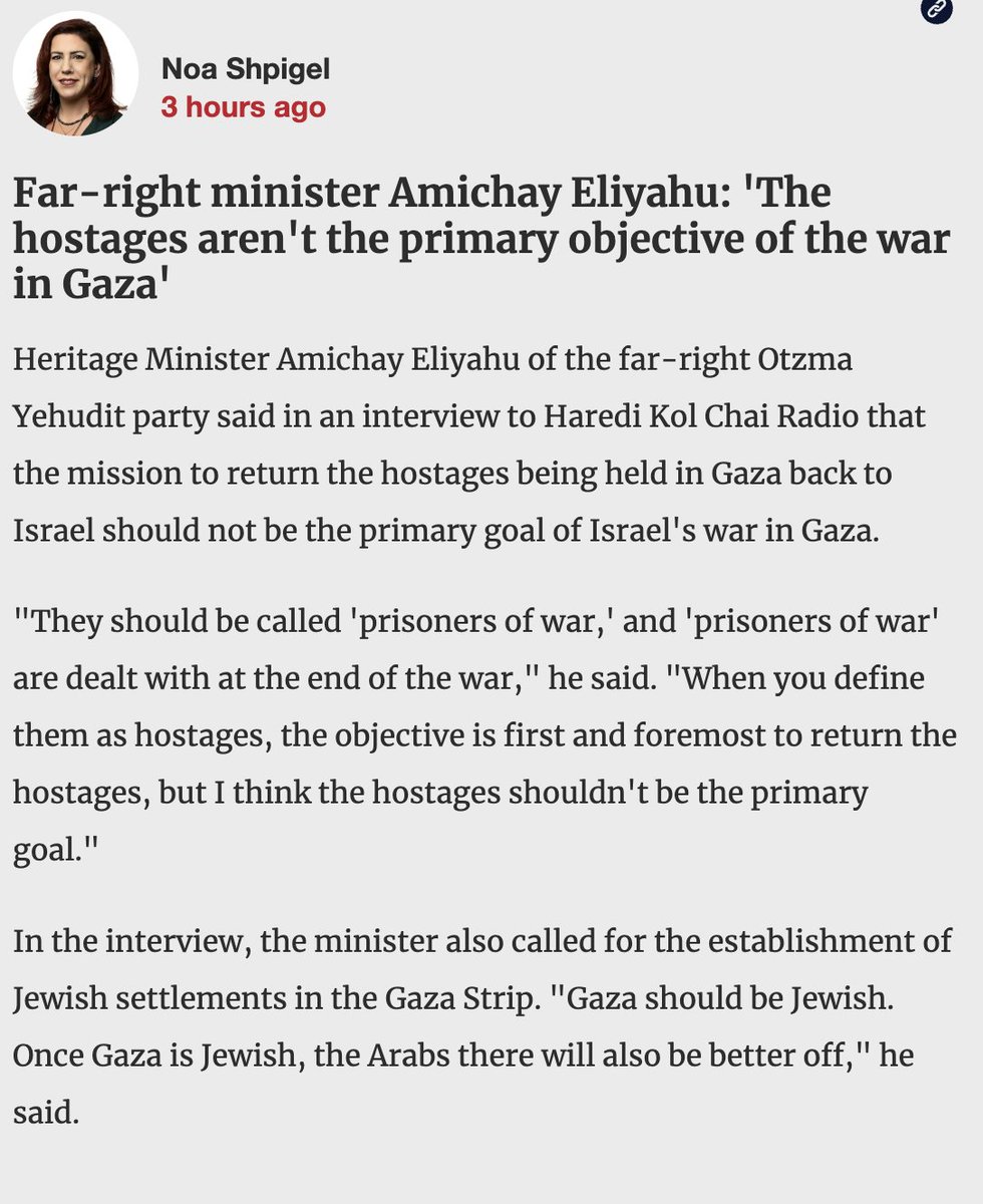 One of the most bizarre parts of Israel's US-financed destruction of Gaza: Israel's supporters in the US will constantly deny what Israeli officials themselves proudly admit.

Israeli Minister Eliyahu said the key war aim is not the hostages, but cleansing Gaza of non-Jews: