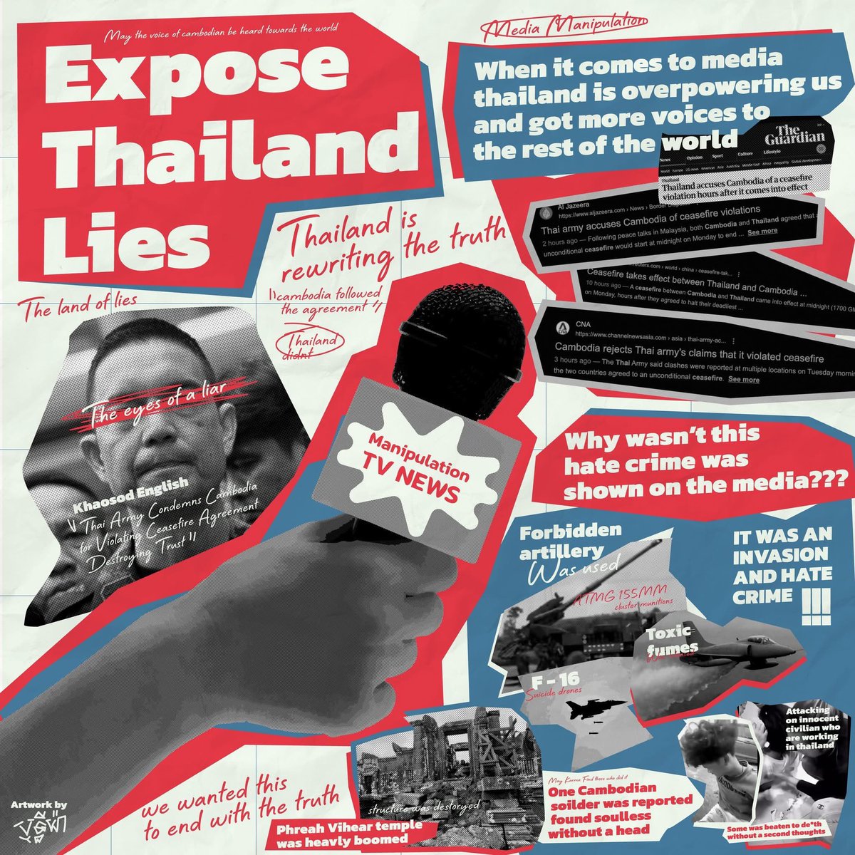 xiaox1aogu's tweet photo. Official lies vs. official truth.
Thailand spreads fake info.
Cambodia speaks with evidence.

FACT ABOUT CAMBODIA

#ExposeThailandLies 
#TruthForCambodia
#FreeOurSoldiers https://t.co/PdAhWQZlnA