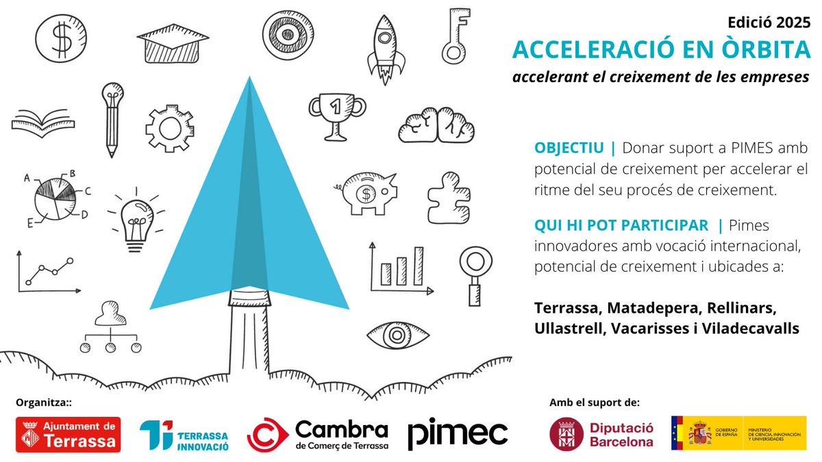 Necessites suport per fer créixer la teva empresa?

📌 A través del programa 'Acceleració en Òrbita', impulsem el creixement de pimes innovadores amb potencial i vocació internacional.

Si la teva empresa és de Terrassa, Matadepera, Rellinars, Ullastrell, Vacarisses o