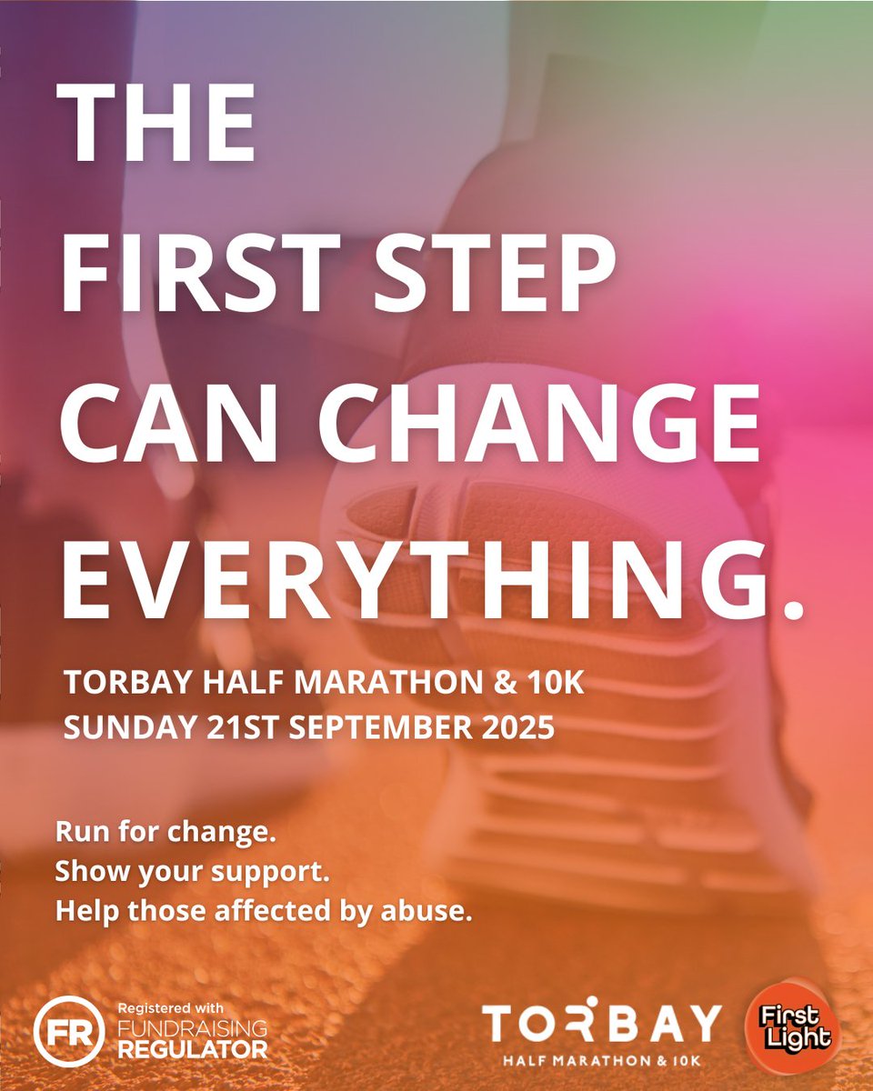 First Light (@firstlightsw) on Twitter photo Take your first step and help someone take theirs.
Run the English Riviera for those affected by abuse.
The First Step Can Change Everything
🏃Torbay Half Marathon & 10K
📅Sunday 21st September 2025
torbayhalfmarathon.co.uk
#RunForChange #TorbayHalf <a href="/TQHalfMarathon/">Torbay Half Marathon and 10k</a> Take your first step and help someone take theirs.
Run the English Riviera for those affected by abuse.
The First Step Can Change Everything
🏃Torbay Half Marathon & 10K
📅Sunday 21st September 2025
torbayhalfmarathon.co.uk
#RunForChange #TorbayHalf <a href="/TQHalfMarathon/">Torbay Half Marathon and 10k</a>