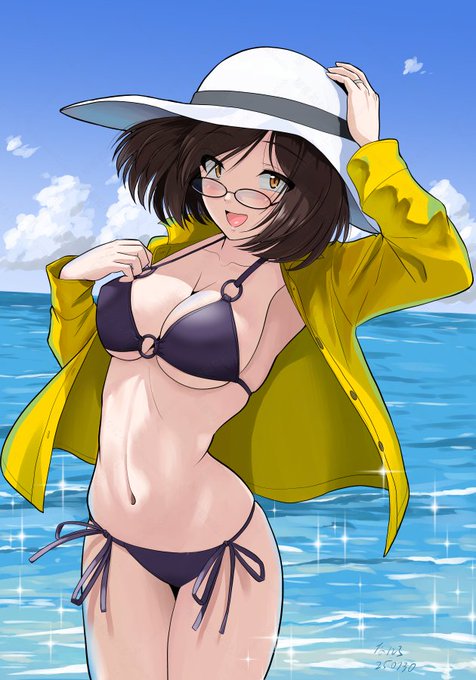 三白眼年増鼻メガネの舞依さんとバカンス! 