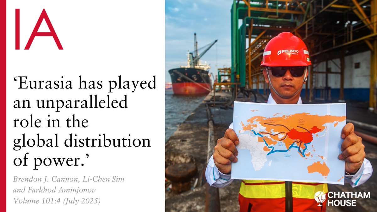 Infrastructure &amp; labour flows into the Indo-Pacific are rapidly raising central Asia’s strategic value.

🔍Explore how this is reshaping Eurasia in our July special section: doi.org/10.1093/ia/iia…