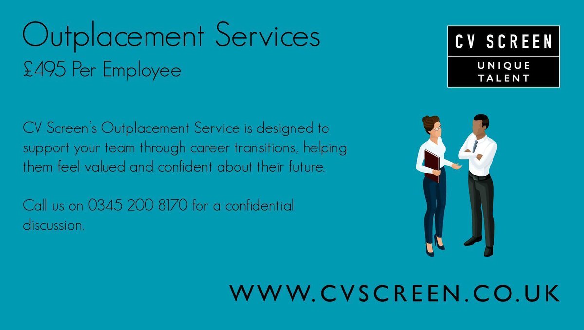 Given the challenging Economic Climate, we're seeing increased demand for our #outplacement service, if you're looking to support any departing employees, don't hesitate to contact us on 0345 200 8170 for a confidential discussion.
#CareerAdvice #HR #OutplacementServices