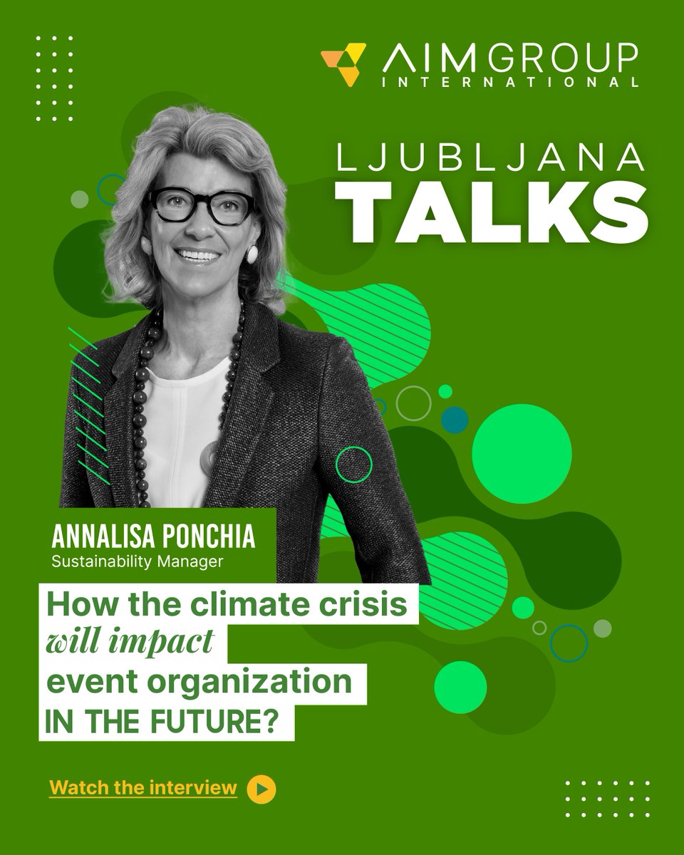 AIM Group Int (@aimgroupint) on Twitter photo The climate crisis is reshaping #events and driving #innovation. 
In #LjubljanaTalks, Annalisa Ponchia says the future lies in:
✔️ Regeneration
✔️ Hybrid formats
✔️ Responsible travel
✔️ Green tech
Learn more: bit.ly/4mNUYVS
#AIMGroupInternational #Sustainability The climate crisis is reshaping #events and driving #innovation. 
In #LjubljanaTalks, Annalisa Ponchia says the future lies in:
✔️ Regeneration
✔️ Hybrid formats
✔️ Responsible travel
✔️ Green tech
Learn more: bit.ly/4mNUYVS
#AIMGroupInternational #Sustainability