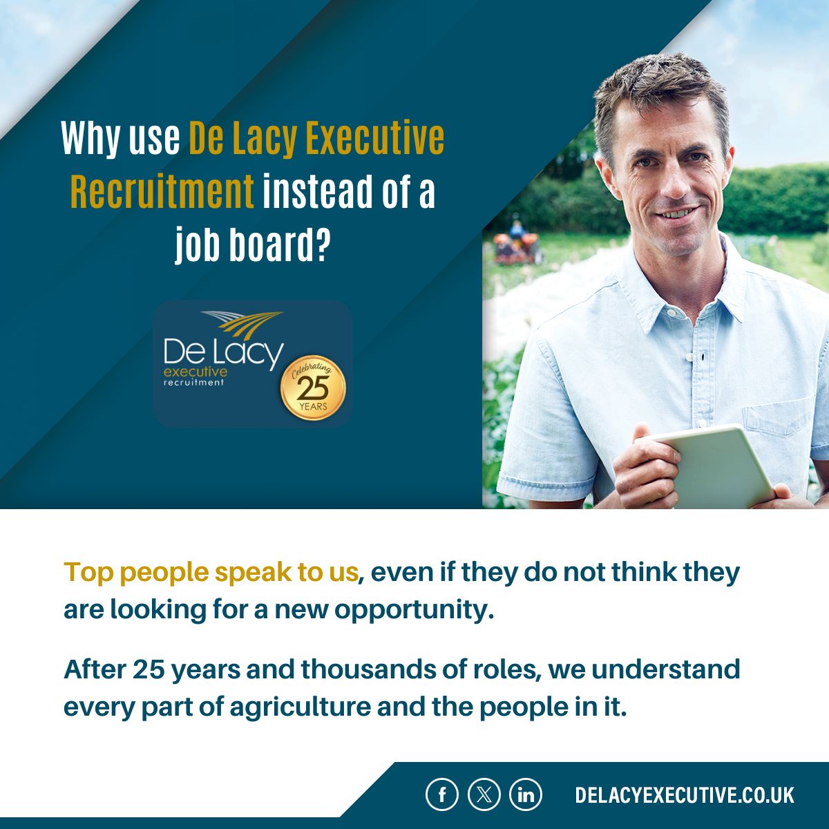 De Lacy Executive (@delacyexecutive) on Twitter photo Why should you use De Lacy Executive #Recruitment instead of a job board?
Top people speak to us, even if they do not think they are looking for a new opportunity.
Let's talk:
✉️ admin@delacyexecutive.co.uk
📱 +44 (0)1885 483440
🔗 delacyexecutive.co.uk/employers
#UKJobs Why should you use De Lacy Executive #Recruitment instead of a job board?
Top people speak to us, even if they do not think they are looking for a new opportunity.
Let's talk:
✉️ admin@delacyexecutive.co.uk
📱 +44 (0)1885 483440
🔗 delacyexecutive.co.uk/employers
#UKJobs