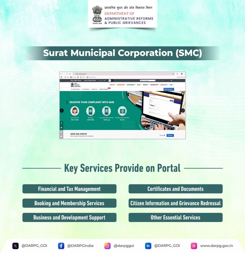 The official portal of the Surat Municipal Corporation (SMC) serves as a comprehensive digital platform designed to enhance citizen engagement and streamline access to a multitude of civic services. It embodies the SMC's commitment to e-governance, aiming to provide convenient,