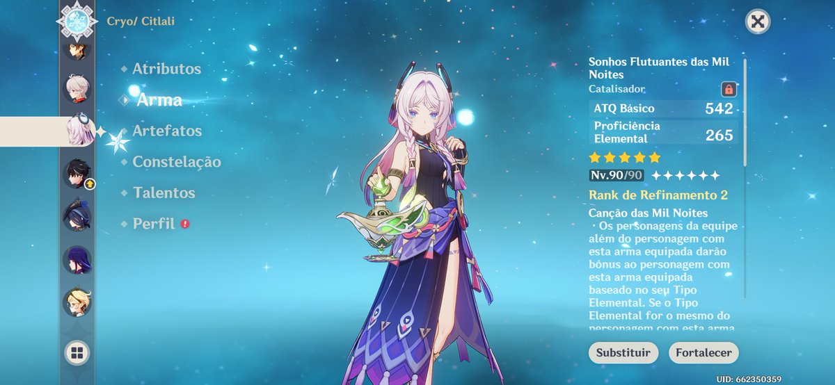 Eu estava querendo pegar a arma da citlali, no momento estou usando da nahida, acham que compensa gastar na arma dela?